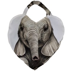 Baby Elephant Giant Heart Shaped Tote by ArtByThree