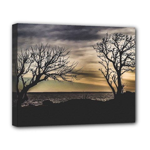 Coastal Sunset Scene At Montevideo City, Uruguay Deluxe Canvas 20  X 16  (stretched)