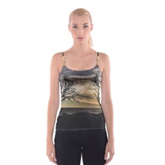 Coastal Sunset Scene At Montevideo City, Uruguay Spaghetti Strap Top by dflcprintsclothing