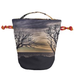 Coastal Sunset Scene At Montevideo City, Uruguay Drawstring Bucket Bag