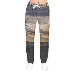 Coastal Sunset Scene At Montevideo City, Uruguay Women Velvet Drawstring Pants