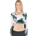 Green banana leaves Long Sleeve Crop Top View1