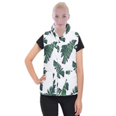 Green Banana Leaves Women s Button Up Vest by goljakoff