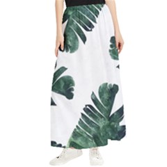 Green Banana Leaves Maxi Chiffon Skirt