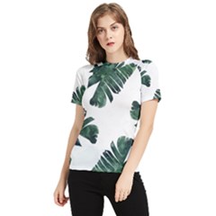 Green Banana Leaves Women s Short Sleeve Rash Guard