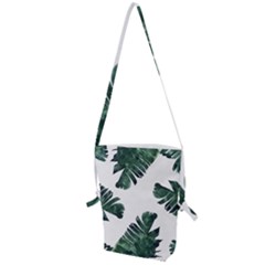 Green Banana Leaves Folding Shoulder Bag by goljakoff