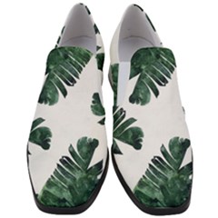 Green Banana Leaves Women Slip On Heel Loafers by goljakoff