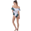 Green banana leaves Frill Detail One Piece Swimsuit View2