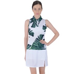 Green Banana Leaves Women s Sleeveless Polo Tee by goljakoff