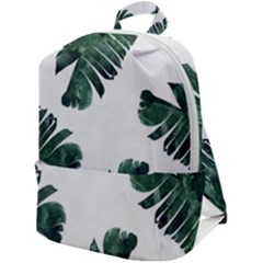 Green Banana Leaves Zip Up Backpack