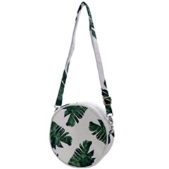 Green Banana Leaves Crossbody Circle Bag by goljakoff