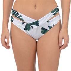 Green Banana Leaves Double Strap Halter Bikini Bottom