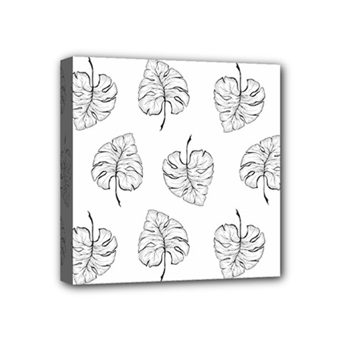 Doodle Leaves Mini Canvas 4  X 4  (stretched) by goljakoff