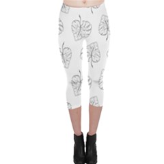 Doodle Leaves Capri Leggings  by goljakoff