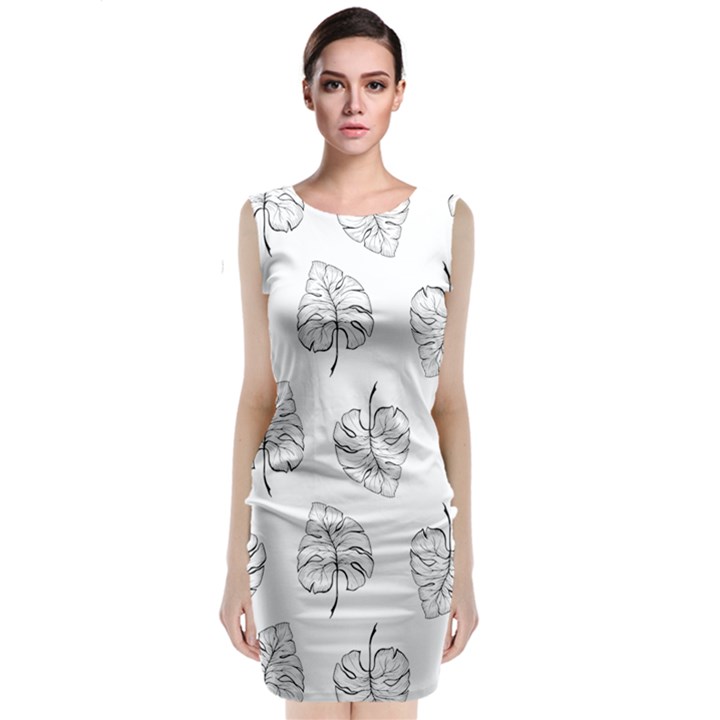 Doodle leaves Classic Sleeveless Midi Dress