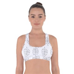 Doodle Leaves Cross Back Sports Bra by goljakoff