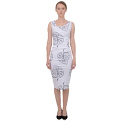 Doodle Leaves Sleeveless Pencil Dress by goljakoff