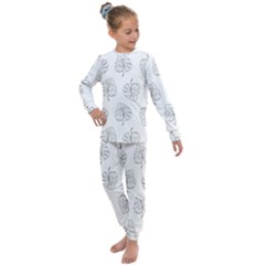 Doodle Leaves Kids  Long Sleeve Set  by goljakoff