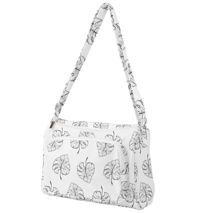 Doodle leaves Front Pocket Crossbody Bag