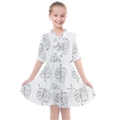 Doodle Leaves Kids  All Frills Chiffon Dress by goljakoff