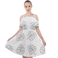 Fallen Leaves Cut Out Shoulders Chiffon Dress by goljakoff