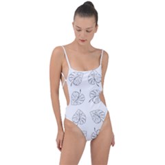 Fallen Leaves Tie Strap One Piece Swimsuit by goljakoff