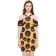 Pumpkins Shoulder Frill Bodycon Summer Dress