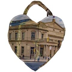 Solis Theater Exterior View, Montevideo, Uruguay Giant Heart Shaped Tote by dflcprintsclothing