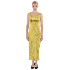 Gold Foil Fitted Maxi Dress by CuteKingdom