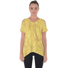 Gold Foil Cut Out Side Drop Tee by CuteKingdom