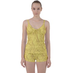 Gold Foil Tie Front Two Piece Tankini by CuteKingdom