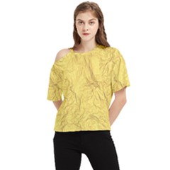 Gold Foil One Shoulder Cut Out Tee