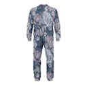 Art deco Blue and grey lotus Flower Leaves Floral Japanese hand drawn lily OnePiece Jumpsuit (Kids) View2