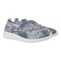 Art deco Blue and grey lotus Flower Leaves Floral Japanese hand drawn lily Women s Slip On Sneakers View3