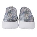 Art deco Blue and grey lotus Flower Leaves Floral Japanese hand drawn lily Women s Slip On Sneakers View4