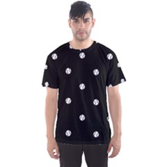 Black And White Baseball Motif Pattern Men s Sport Mesh Tee