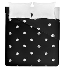 Black And White Baseball Motif Pattern Duvet Cover Double Side (queen Size) by dflcprintsclothing