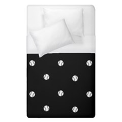 Black And White Baseball Motif Pattern Duvet Cover (single Size) by dflcprintsclothing