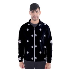 Black And White Baseball Motif Pattern Men s Windbreaker by dflcprintsclothing