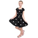 Black And White Baseball Motif Pattern Kids  Short Sleeve Dress View1