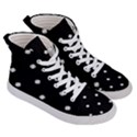 Black And White Baseball Motif Pattern Women s Hi-Top Skate Sneakers View3