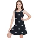 Black And White Baseball Motif Pattern Kids  Lightweight Sleeveless Dress View1