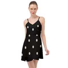 Black And White Baseball Motif Pattern Summer Time Chiffon Dress by dflcprintsclothing