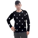 Black And White Baseball Motif Pattern Men s Pique Long Sleeve Tee View1