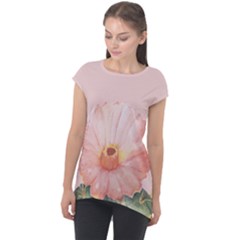 Rose Cactus Cap Sleeve High Low Top by goljakoff