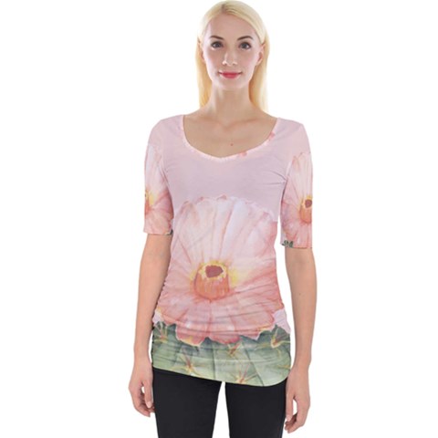 Rose Cactus Wide Neckline Tee by goljakoff