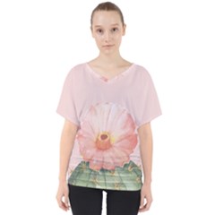 Rose Cactus V-neck Dolman Drape Top by goljakoff