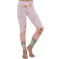 Rose Cactus Kids  Lightweight Velour Classic Yoga Leggings by goljakoff