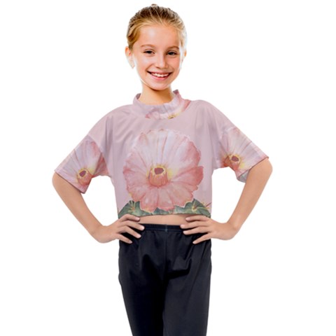 Rose Cactus Kids Mock Neck Tee by goljakoff