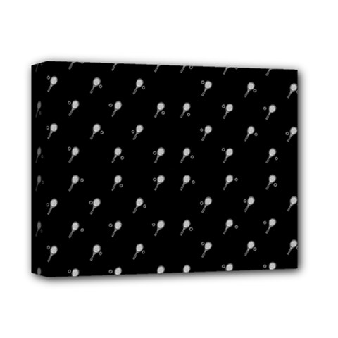 Black And White Tennis Motif Print Pattern Deluxe Canvas 14  X 11  (stretched)